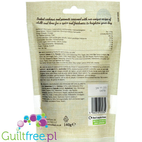 Cambrook Baked Cashews & Peanuts with Chilli & Lime 140g - keto snack