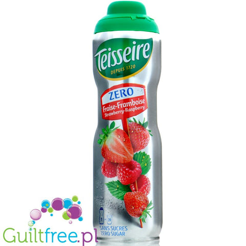 Teisseire 0% Strawberry & Raspberry - syrop bez dodatku cukru, Truskawka & Malina, na 4,8L napoju