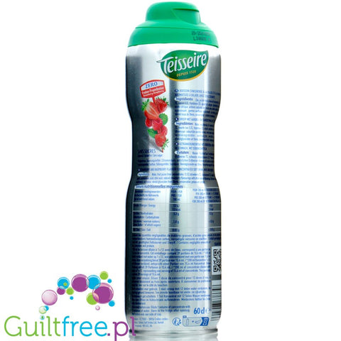 Teisseire 0% Strawberry & Raspberry - syrop bez dodatku cukru, Truskawka & Malina, na 4,8L napoju