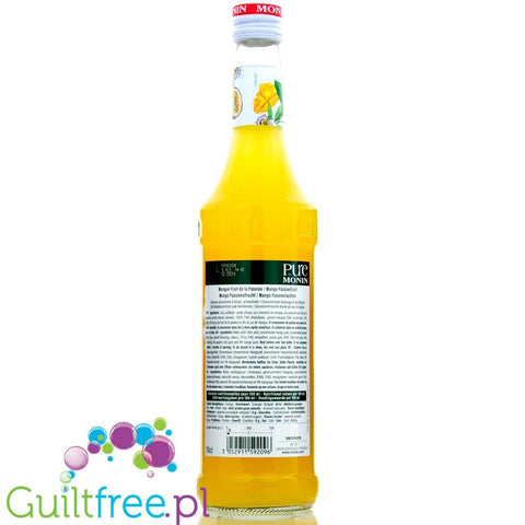 Monin Pure Non Sucré sugar free syrup, Mango Passion Fruit 0,7L UE