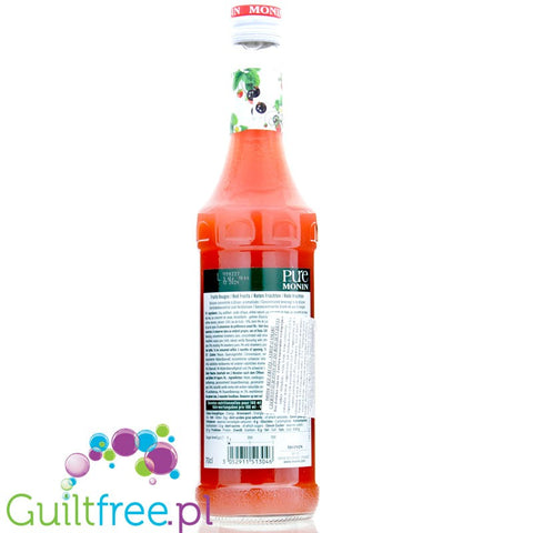 Monin Pure Non Sucré sugar free syrup, Red Fruits 0,7L UE