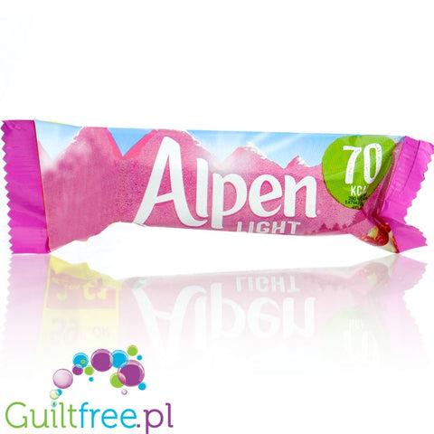 Alpen Light White Choc, Raspberry & Shortcake 70kcal - lekki batonik zbożowy i smaku ciastka z malinami