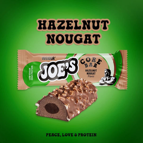 Weider Joe's Core Bar Hazelnut Nougat - baton proteinowy 185 kcal, Mleczna Czekolada & Nugat Laskowy