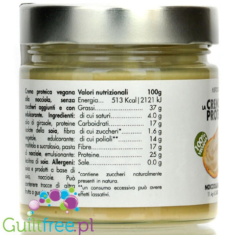 Asfoods Cremosa Proteica Nocciola Bianca 200g -  no sugar added protein spread white hazelnut