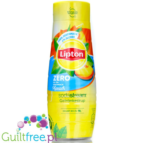 Lipton Peach SodaStream No Sugar - syrop & koncentrat do wody bez cukru i kalorii 440ml, brzoskwiniowa mrożona herbata