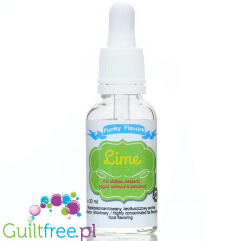 Funky Flavors Basic Lime 30g - limonkowe kropelki spożywcze bez cukru, tłuszczu i kalorii