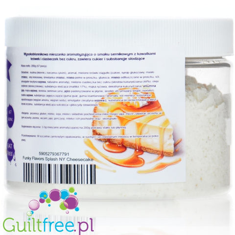 Funky Flavors Splash NY Cheesecake 6kcal 150g - błonnikowy aromat słodzący w proszku, sernikowy z krówkami i ciasteczkami