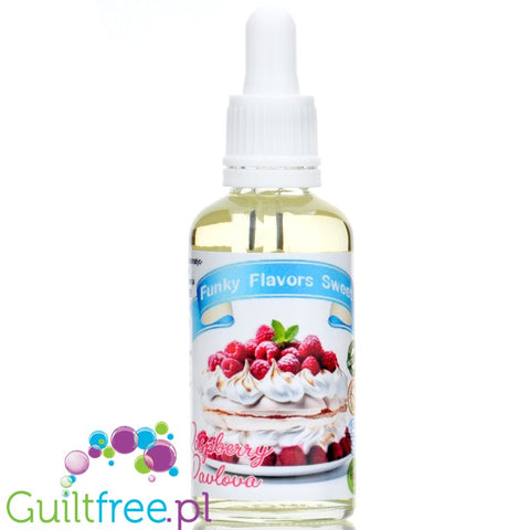 Funky Flavors Sweet Raspberry Pavlova - słodzony aromat bez kcal Beza, Bita Śmietana & Maliny