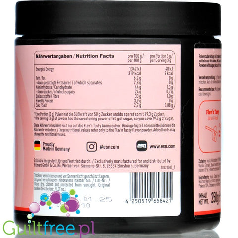 ESN Flav'N'Tasty Strawberry Cheesecake 250g - wegański aromat w proszku, Sernik Truskawkowy