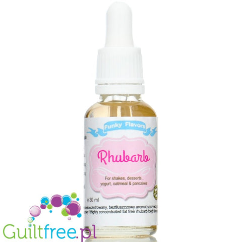 Funky Flavors Basic Rhubarb 30ml - rabarbarowe kropelki do potraw i napojów, bez cukru i bez tłuszczu