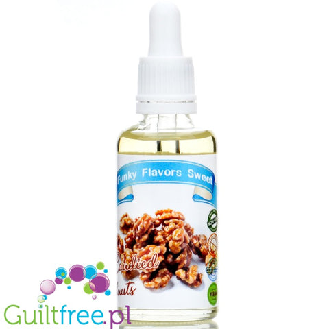 Funky Flavors Sweet Candied Walnuts - słodkie kropelki smakowe, aromat karmelizowanych orzechów włoskich bez cukru i kalorii