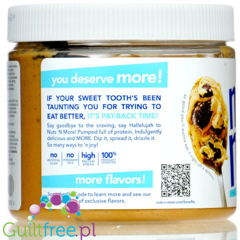 Nuts 'N More Cookies Cream WPI protein infused peanut spread with xylitol