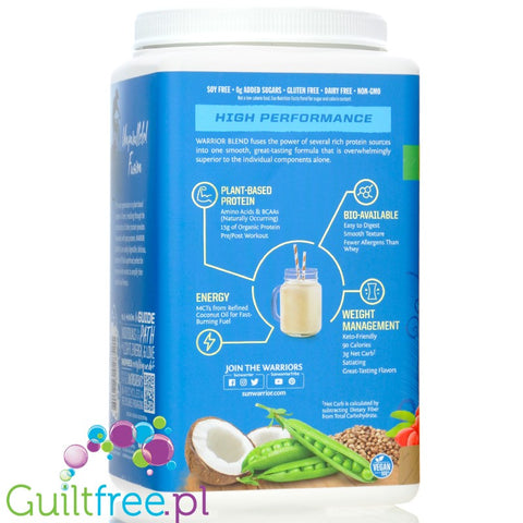 Sunwarrior Protein Warrior Blend Maple French Toast 0,75kg - wegańska organiczna odżywka białkowa z goji i MCT