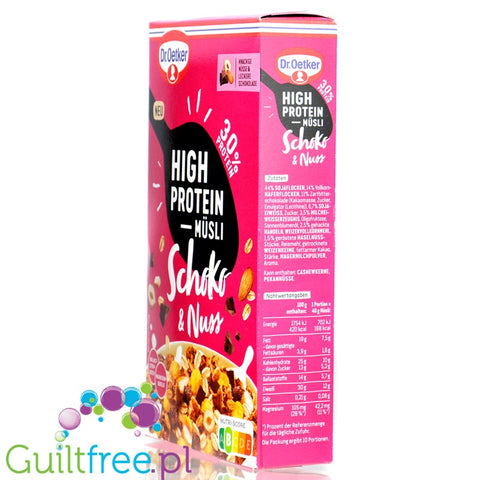 Dr Oetker High Protein Musli Schoko & Nuss - proteinowe musli 30g białka, Czekolada & Orzechy