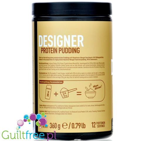 ESN Designer Protein Pudding Hazelnut Nougat - budyń białkowy, 16g białka w porcji 102kcal