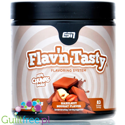 ESN Flav'N'Tasty Hazelnut Nougat 250g - słodzony aromat w proszku, Czekolada & Nugat z krokantem laskowym