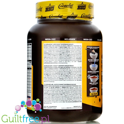 BIG® Micellar Casein, Cacaolat® 1kg - kazeina z ZMA, smak Mleko Czekoladowe jak Nesquik