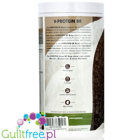 Pro Fuel V-Protein 8K Chocolate Brownie 750g, vegan protein powder