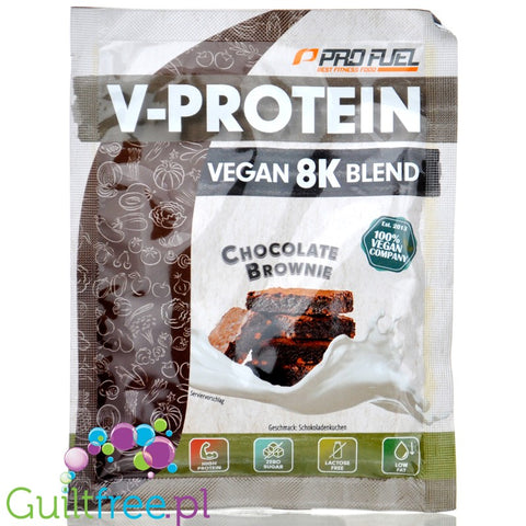 Pro Fuel V-Protein 8K Chocolate Brownie 30g - wegańska odżywka proteinowa o smaku czekoladowego brownie