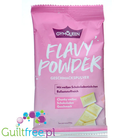 GymQueen Flavy Powder White Chocolate - skoncentrowany aromat słodzący w proszku, Biała czekolada