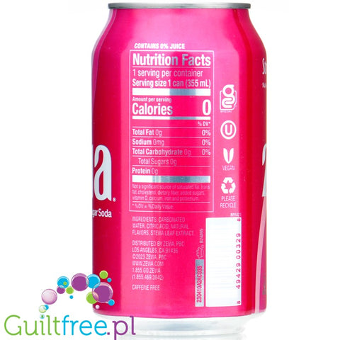 Zevia Strawberry - 100% naturalna Lemoniada Truskawkowa bez kalorii ze stewią