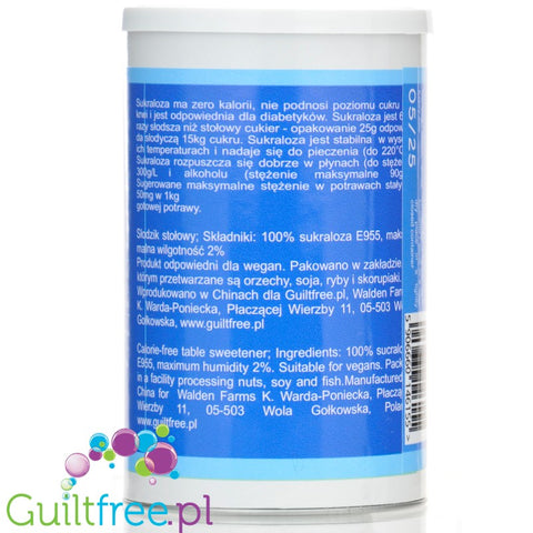 FitGridients Sucralose - czysta sukraloza 100%, słodzik zero kalorii bez wypełniaczy, 600 x słodsza od cukru