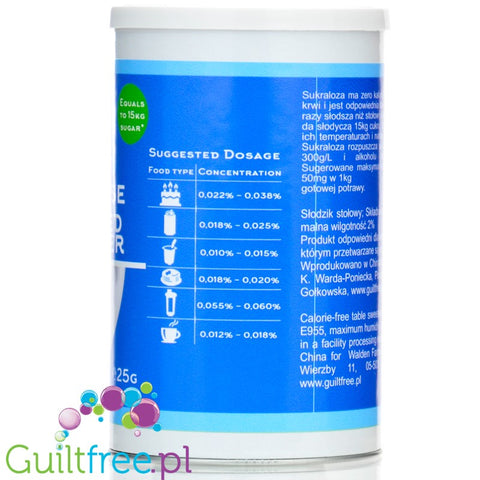 FitGridients Sucralose - czysta sukraloza 100%, słodzik zero kalorii bez wypełniaczy, 600 x słodsza od cukru