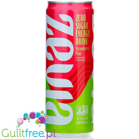 Zevia Energy Strawberry & Kiwi 100% naturalny napój energetyczny ze stewią