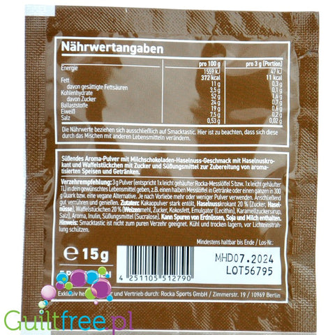 Rocka Nutrition Smacktastic Crunchy Nougat - wegański słodzący aromat pralinek laskowych w proszku
