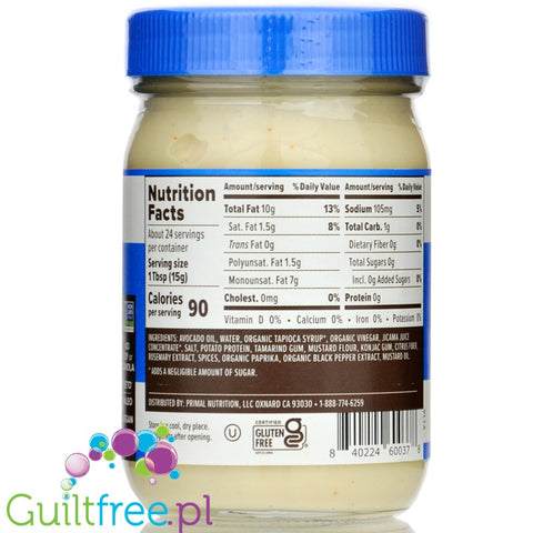 Primal Kitchen Whip Dressing & Spread Avocado - wegański keto majonez bez jaj z olejem awokado, zero węglowodanów