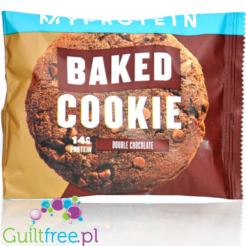 Myprotein Baked Cookie Double Chocolate - wegańskie ciastko proteinowe 14g białka z kawałkami czekolady