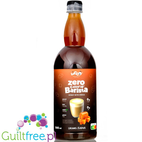 Locco Zero Calorie Barista Caramel 1L - karmelowy syrop zero kalorii bez cukru do kawy i deserów