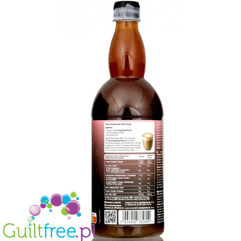 Locco Zero Calorie Barista Gingerbread 1L - piernikowy syrop zero kalorii ze stewią, bez cukru, do kawy i deserów