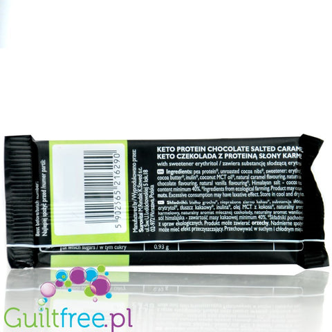 Raw Cocoa Keto Protein Chocolate Salty Caramello - proteinowa czekolada słodzona erytrytolem o smaku solonego karmelu