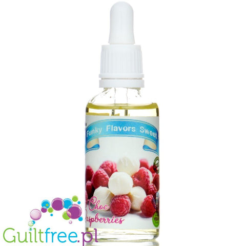 Funky Flavors Sweet White Chocolate & Raspberry - słodzony aromat bez cukru, tłuszczu i kcal, malina & Biała Czekolada