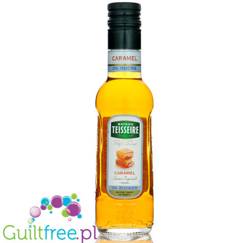 Teisseire Caramel Syrup 0% - wegański syrop bez cukru do kawy o smaku karmelowym