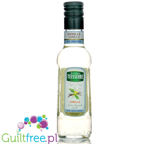 Teisseire Vanilla Syrup 0% - wegański syrop bez cukru do kawy o smaku waniliowym