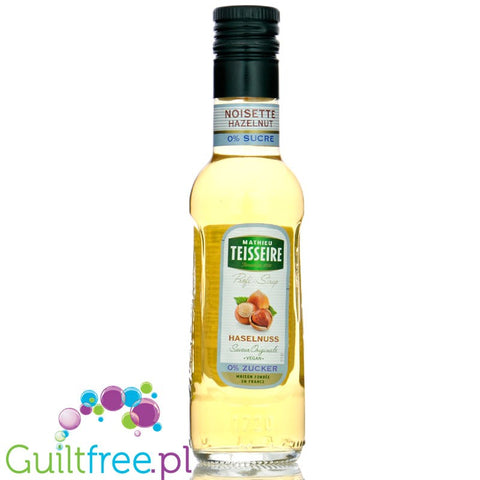 Teisseire Hazelnut Syrup 0% - wegański syrop bez cukru do kawy o smaku orzechów laskowych