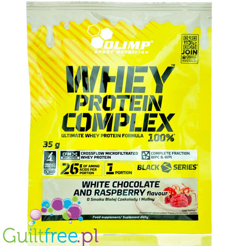 Olimp Whey Protein Complex White Chocolate Raspberry - spróbuj kultowego smaku białka! saszetka 35g