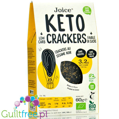 Joice Keto Crackers Black Sesame 60g - keto organic flax crackers