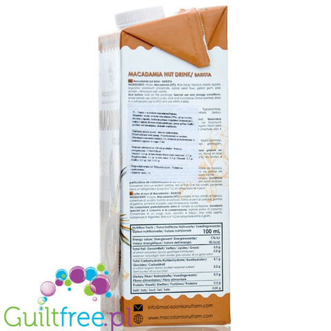 Macadamia Nut Farm Milk Barista 1L - vegetable macadamia milk, without sugar, soy and carrageenan