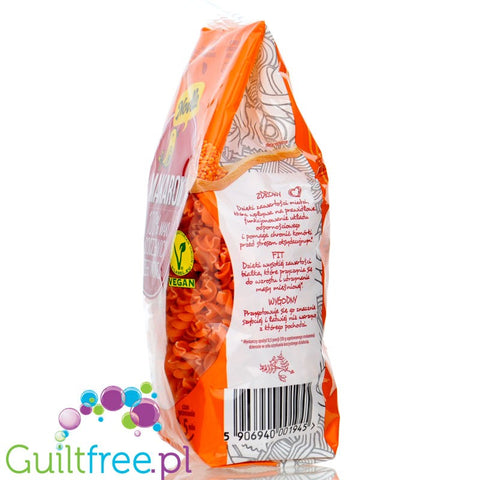 Novelle Makaron z Czerwonej Soczewicy 100%, Fusilli - wegański makaron świderki z czerwonej soczewicy 24g białka