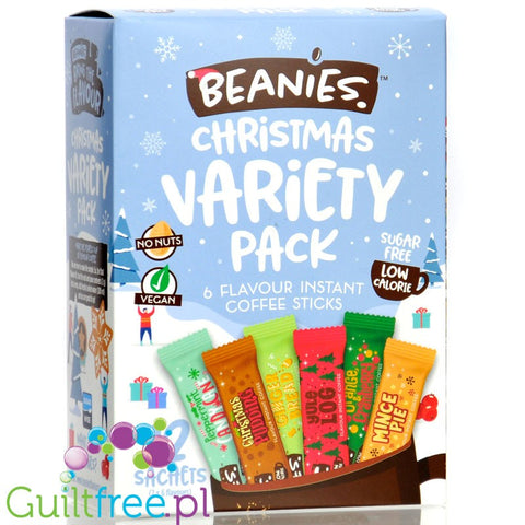 Beanies Christmas Variety Pack - 12 saszetek świątecznych smaków, liofilizowana, aromatyzowana kawa instant 2kcal