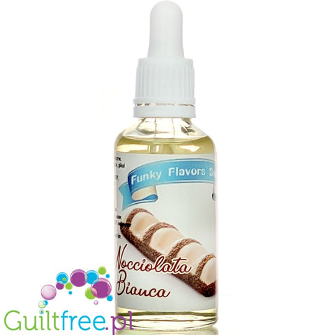 Funky Flavors Sweet Nocciolata Bianca - słodkie kropelki o smaku wafelka z kremem z białej czekolady z orzechami laskowymi
