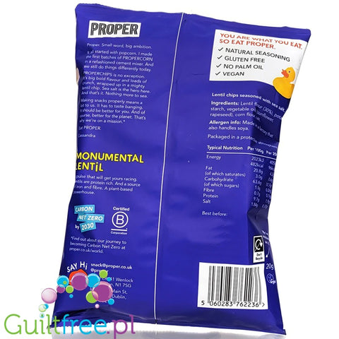 Proper Chips Sea Salt Lentil Chips 20g