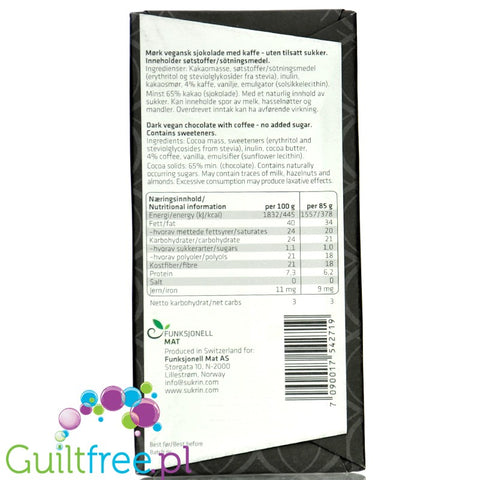 copy of Sukrin Dark Chocolate 72% - vegan dark chocolate without sugar, sweetened only with erythritol