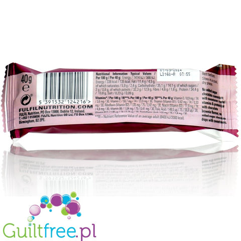 Fulfil Protein Chocolate Brownie 40g protein bar with vitamins