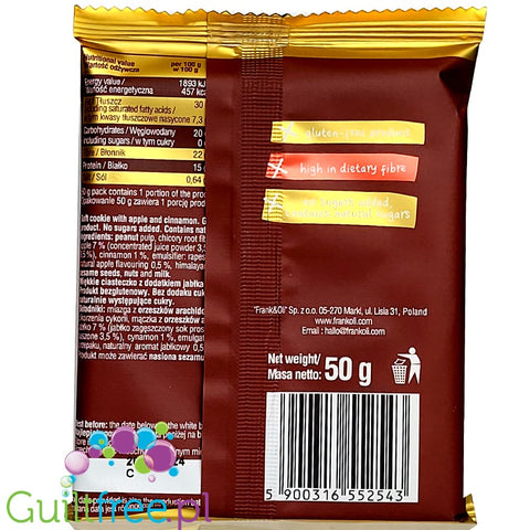 Frank & Oli Apple Pie & Cinnamon Christmas Cookie - soft sugar-free vegan cookie, limited edition