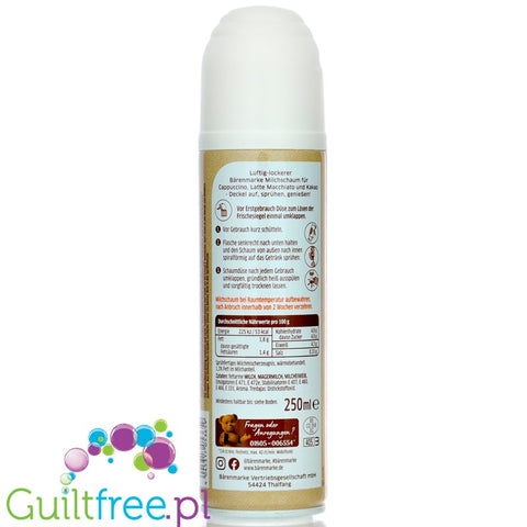 Bärenmarke Milchschaum 1,3% tłuszczu - mleczna pianka do kawy w spray'u a la bita śmietana 53kcal