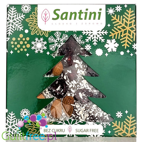 Santini Christmas - sugar free dark chocolate with almonds, sweetened with xylitol, 72% coca